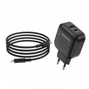 Превью Сетевое зарядное устройство Borofone BA46A USB/Type-C (черное) &mdash; 5