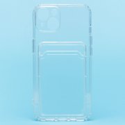 Чехол-накладка - SC276 с картхолдером для Apple iPhone 13 (прозрачная)