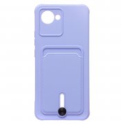 Чехол-накладка - SC304 с картхолдером для Realme C30 (фиолетовая)