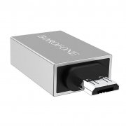 Адаптер OTG Borofone BV2 (MicroUSB - USB) (серебристый) — 3