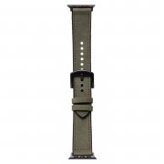 Ремешок - ApW39 Skin Apple Watch 41 mm экокожа (темно-зеленый) — 1