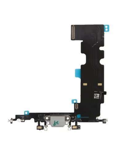 Шлейф для Apple iPhone 8 Plus на разъем зарядки/микрофон (белый) &mdash; 1