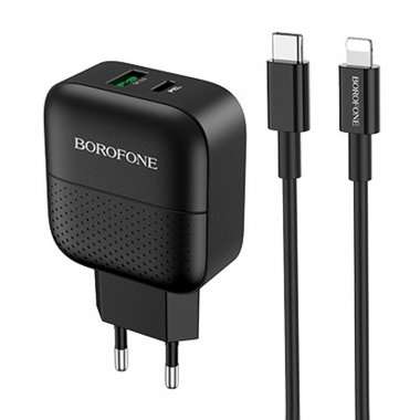 Сетевое зарядное устройство Borofone BA46A USB/Type-C (черное) &mdash; 1