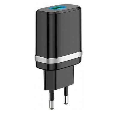 Сетевое зарядное устройство Hoco C12Q USB (черное) &mdash; 4
