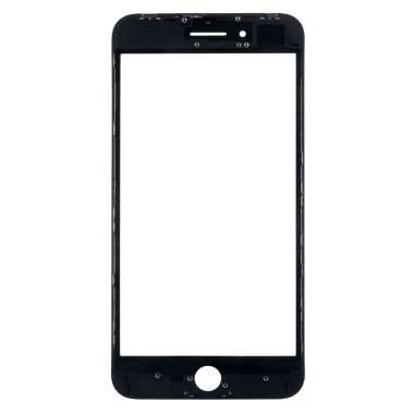 Стекло для Apple iPhone 8 Plus с рамкой и пленкой OCA (черное) &mdash; 2